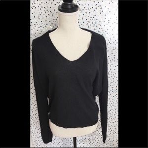 Mango Black V-Neck Pullover Oversized Sweater